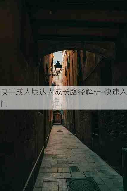 快手成人版达人成长路径解析-快速入门