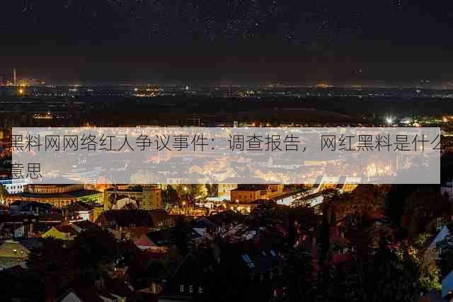 黑料网网络红人争议事件:调查报告,网红黑料是什么意思
