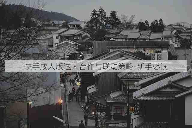 快手成人版达人合作与联动策略-新手必读
